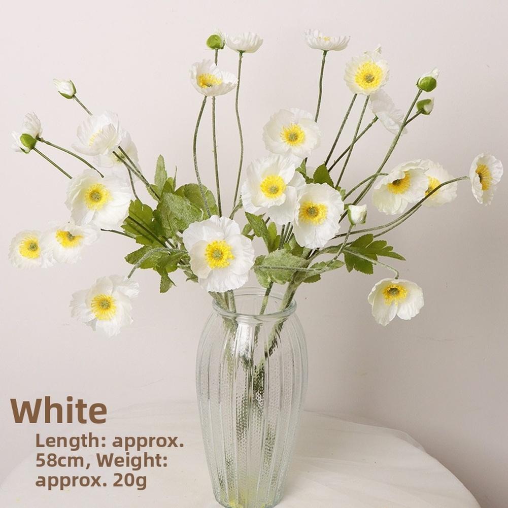 Lifelike Petals Silk Flower Bouquet Flexible Stems White