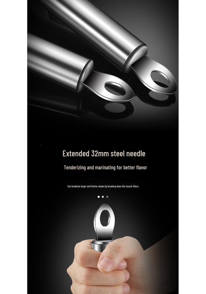 316 Stainless Steel Meat Tenderizer Needle and Hammer Tool for Softening and Skewering Meats