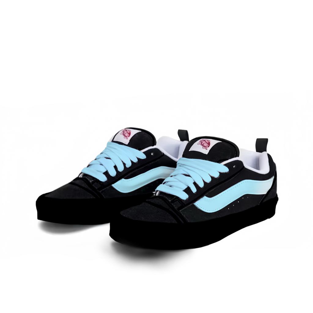 Vans Knu Skool Slip Resistant Abrasion Resistant Low top Skateboard Shoes Unisex Light Blue VN0009QC6BT1(Team613-)