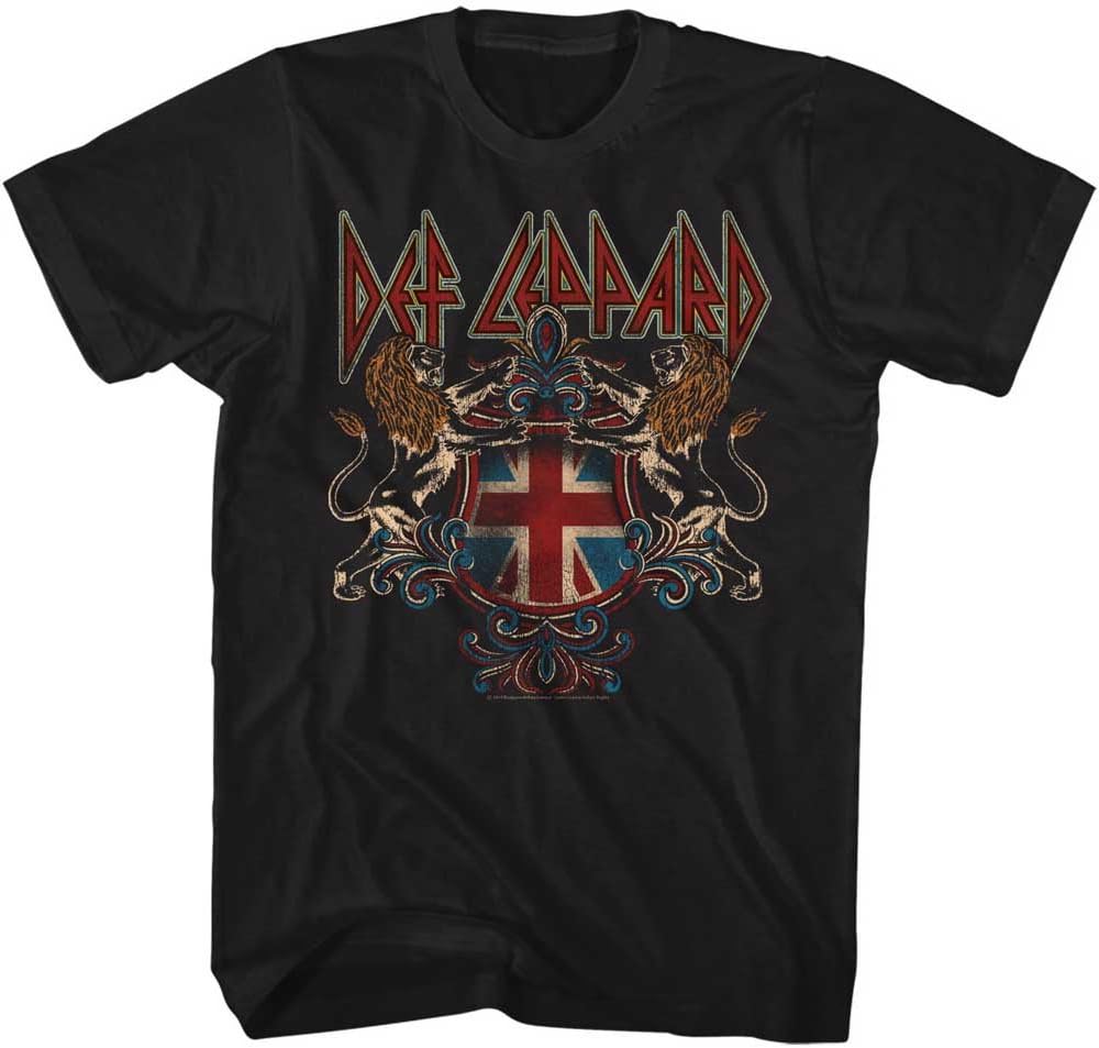Def Leppard 80s Metal Band Rock N Roll Def Crest Adult T-Shirt Tee Unisex T-Shirt S