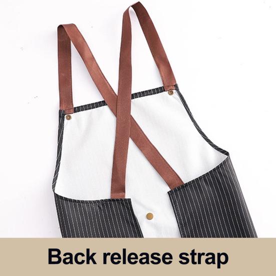 Detachable Towel Apron Waterproof Oil-Proof Fabric Thickened Kitchen Apron with Cross-Back Straps Breathable Adjustable