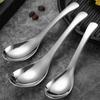 Cucchiaio in Acciaio Inossidabile 304 Ispessito Approfondito Cucchiaio da Zuppa Domestico Bambini Cucchiaio a Testa Rotonda