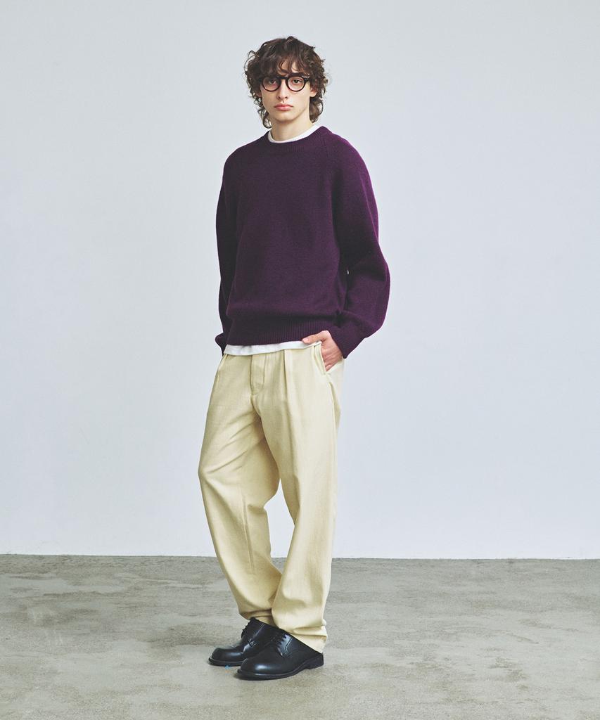 KNITTED Shaggy Dog 100% Wool Round Knit Purple