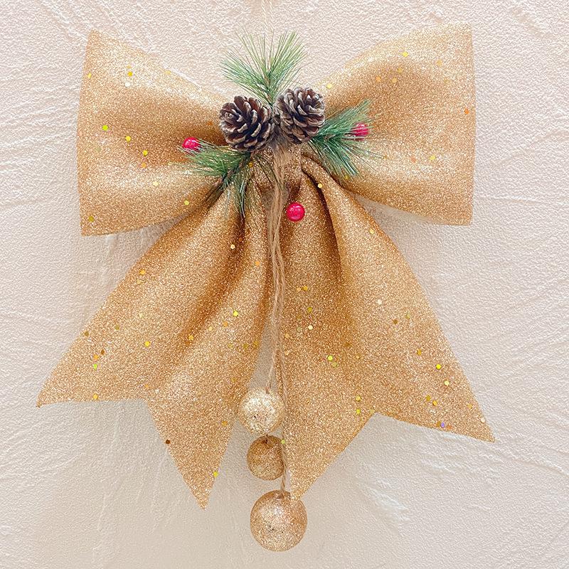 Große goldene Glitzer-Weihnachtsschleife Ornament - Mehrfarbige Optionen, Exklusives Design