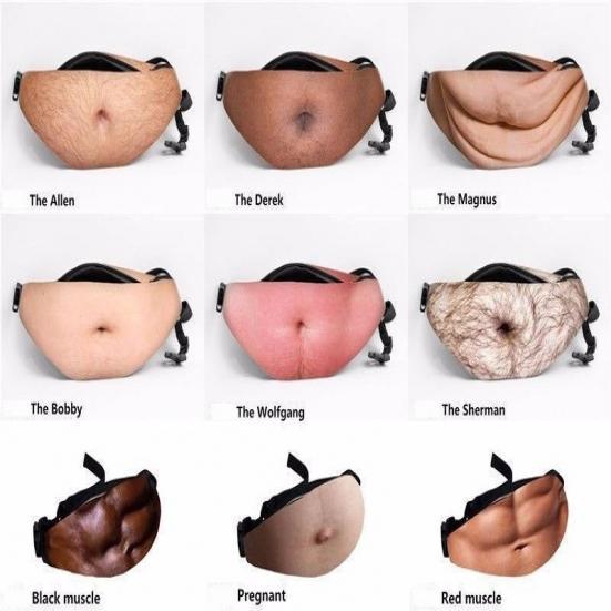 men's hairy belly fanny pack