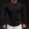 Slim and Muscular Style New Quick-drying Ice Silk Long-sleeved T-shirt Men's Casual Sports Elastic Fitness Outdoor T-shirt Top Men