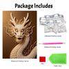 DIY Pearl Diamond Art Painting Kits for Adult and Beginners, Majestic Dragon Sparkling Painting Craft Home Wall Decor Handmade Gift
