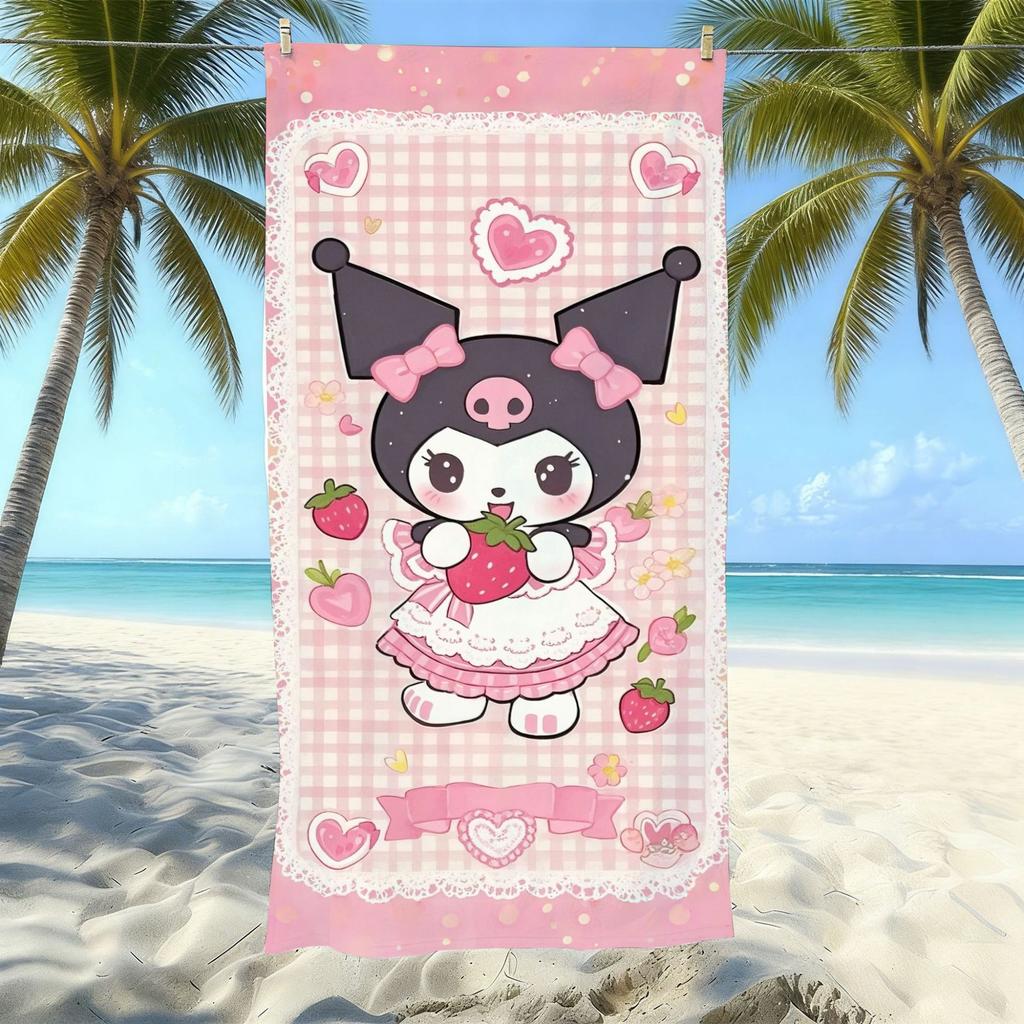 Cute Cartoon Printed Microfiber Beach Towel Quick Dry Bath Towel For Adults Kids Swimming