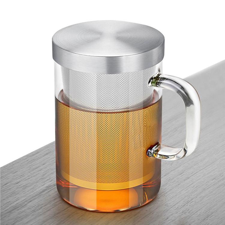 large capacity Tea separation cup Teacup Office with handle Stainless steel tea filter home creative drinking cup dustproof lid