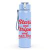 1PC Stars And Stripes Human Rights Text 750ml Color Plastic Sports Water Bottle Leakproof Flip Straw Lid Suitable for Sports Office Home Use