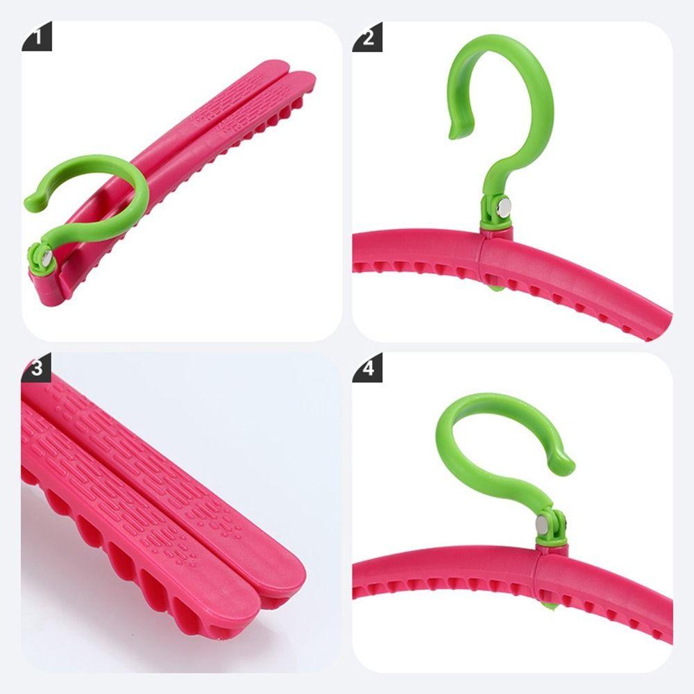 10Pcs Anti-Slip Folding Clothes Hangers Rotatable Clothes Holders Clothes Drying Rack  Wardrobe