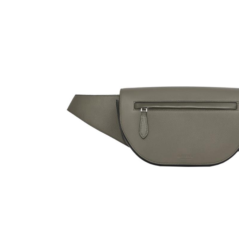 Burberry Olympia Grain Calfskin Waist Bag Chest Bag Crossbody Bag Small Men bags Willow-Green Black 80437011