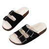 Damen Sandalen mit breiter Weite im Birkenstock-Stil - Plateau Outdoor Clogs mit konturiertem Fußbett, Römer-inspirierte Fashion Pantoletten für breite Füße