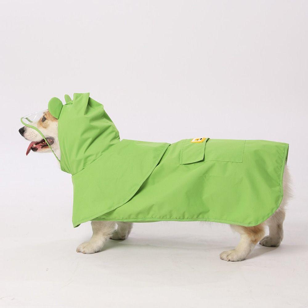 Hooded Design Pet Rain Cloak Dirt-Resistant Dog Rain Jumpsuit Waterproof Rain Jacket  Outdoor Use