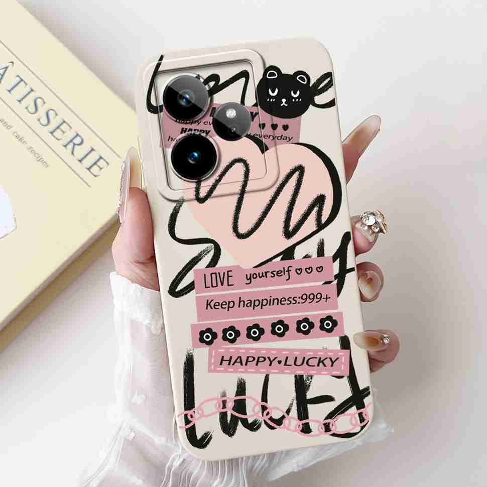 For Realme GT 7 5G 6.78" Case RMX5061 Cartoon Panda New Flower Collection Soft Silicon Cover For Oppo Realme GT7 5G Phone Shell
