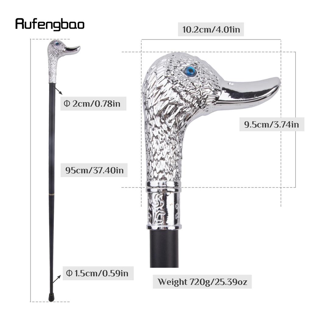 White Duck Head Fashion Walking Stick Decorative Stick Cospaly Vintage Party Fashionable Walking Cane Crosier 95cm