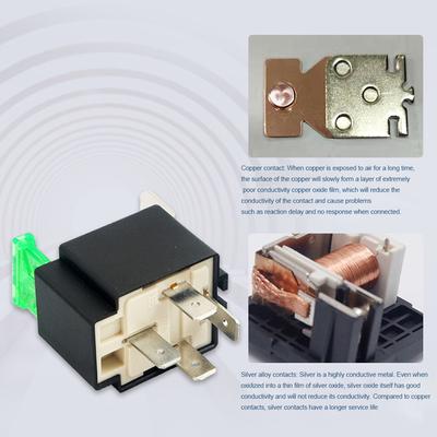 12V DC 4 Pin 5 Pin Car Automotive Fused Relay 30A Normally Open Relay with Holder Socket Fused On/Off Car Motor Relay