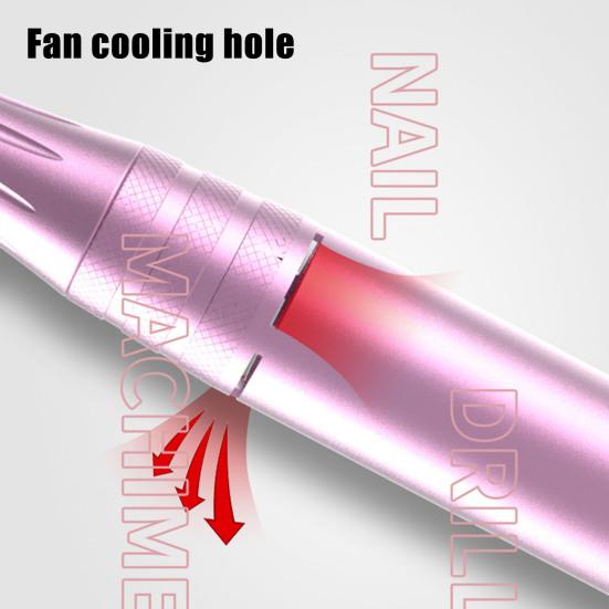 Electric Nail Polisher with 6 Attachments USB Manicure Tool for Fingernails And Toenails High Speed 35000RPM Nail Machine for Home And Salon Use