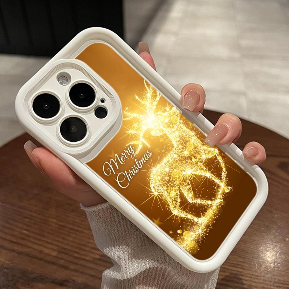 Ae121 Merry Christmas Santa design art Phone Cases for iPhone 16 14 13 11 Pro Max 15 7 8 6 Plus 12 mini XR XS Max SE Angel Eye Ladder Protective Cover