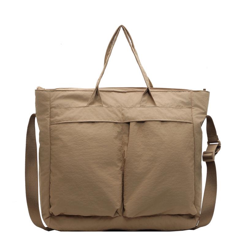 

Женская большая нейлоновая сумка-тоут и наплечная сумка двойного назначения - многокарманная, новый дизайн, стиль мессенджер хаки