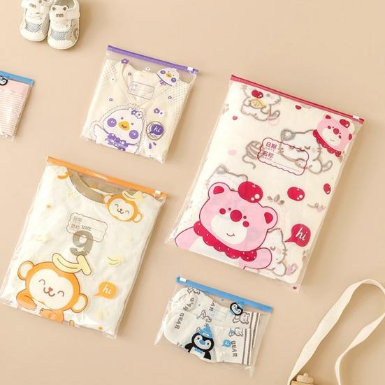 10PCS Storage Bag Transparent Zippered Storage Bag with Writing Label Area Moisture Resistant Organization Bag for Home Travel Packing