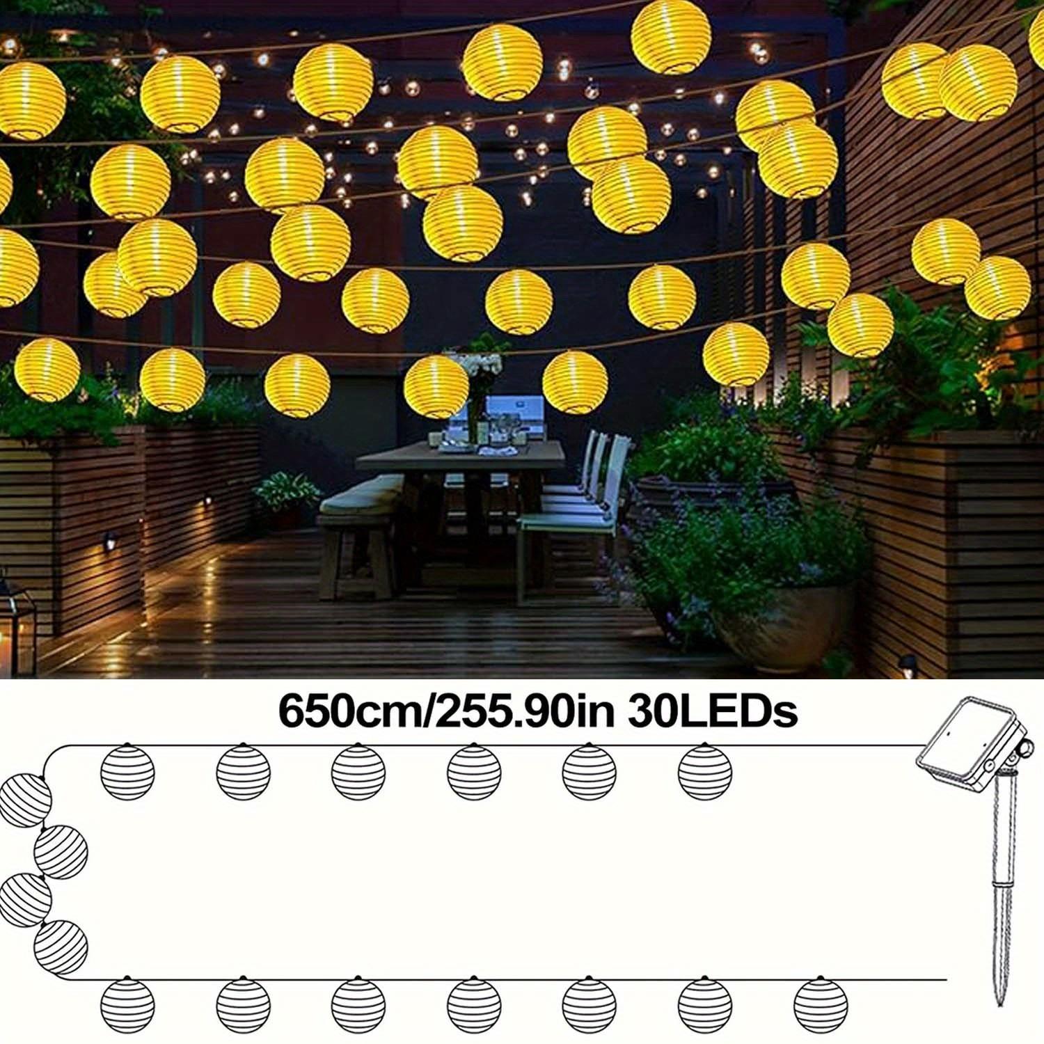 

Solar Lantern String Lights Waterproof Garden Lantern Patio Lamp Fairy Lights Decoration for Christmas Home Yard Fences Balcony