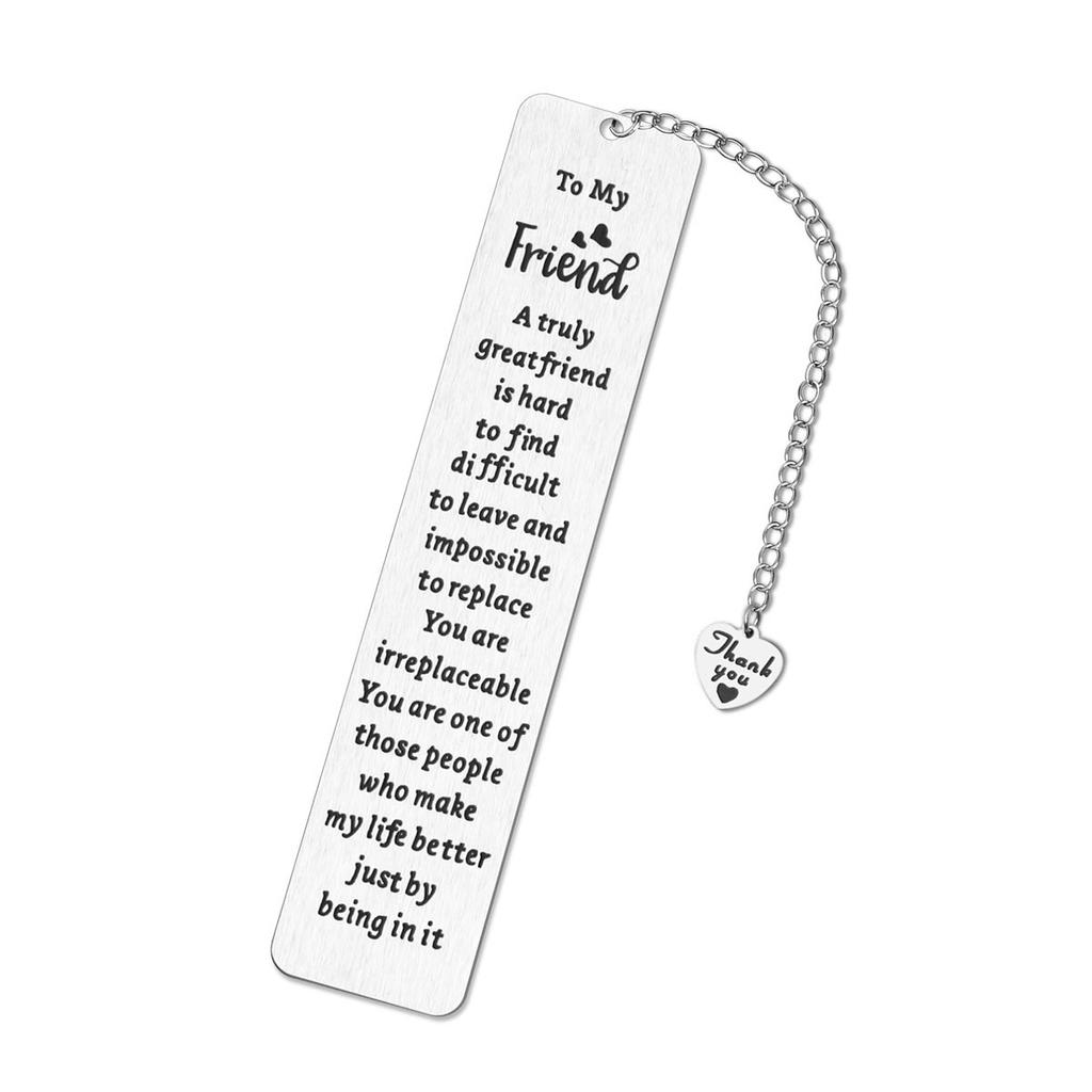 Bookmark Gift Suitable for Best Friend Colleague Best Friend Teenager Christmas Gift Stainless Steel Keychain for Backpack Bag Pendant