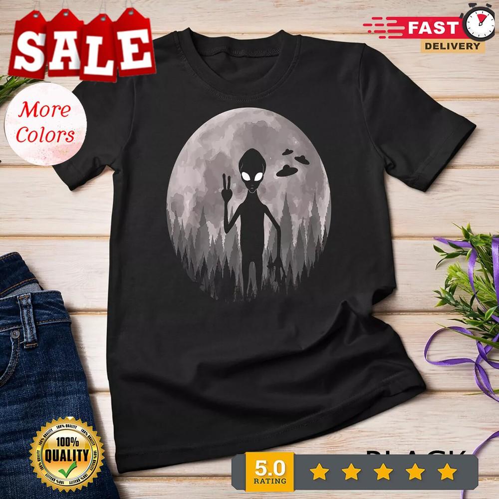 

2025/Funny Alien And Ufos Graphic Moon Extraterrestri wbr/ al Aliens T-Shirt Unisex T- Unisex T-Shirt XXL