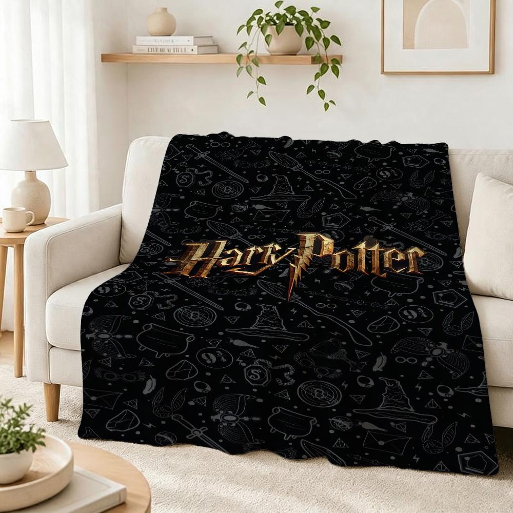 Hogwarts Magical Essentials Theme Blanket Fluffy Plush Throw Blanket For Living Room Gaming Room Home Party Decor Christmas Gift