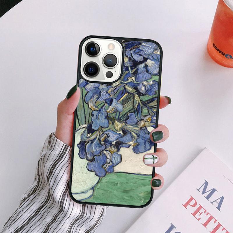 Lilac Irises Paintng Phone Case For iPhone 17 Air 14 13 12 16Pro Max 15 Plus Cover Shell Max Coque