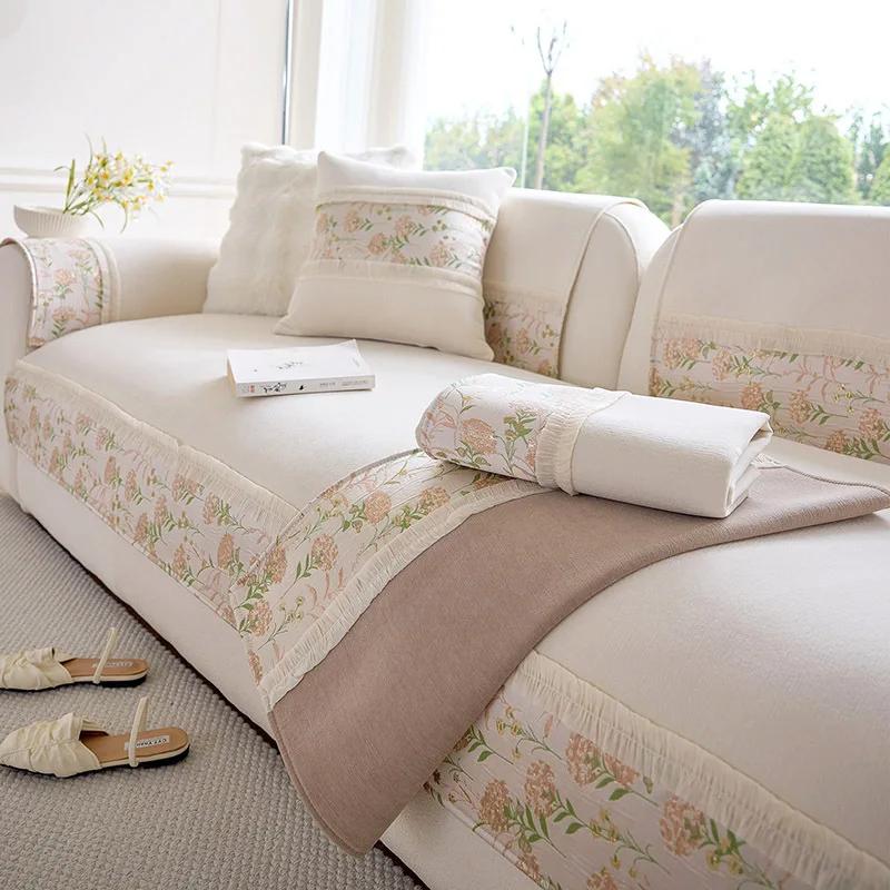 

Современная и простая подушка для дивана из шенилла, сезонная универсальная противоскользящая пылезащитная подушка для дивана для украшения гостиной, подушка для дивана 70x90