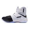 Nike Zoom Soldier 10 LBJ Round Toe Slip Resistant Lightweight High Top Performance Basketball Shoes Unisex sneaker Black White 852400-102