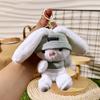 Kawaii Keychain Doll Cartoon Long Eared Rabbit Pendant Rabbit Plush Pendant  Personal Collection