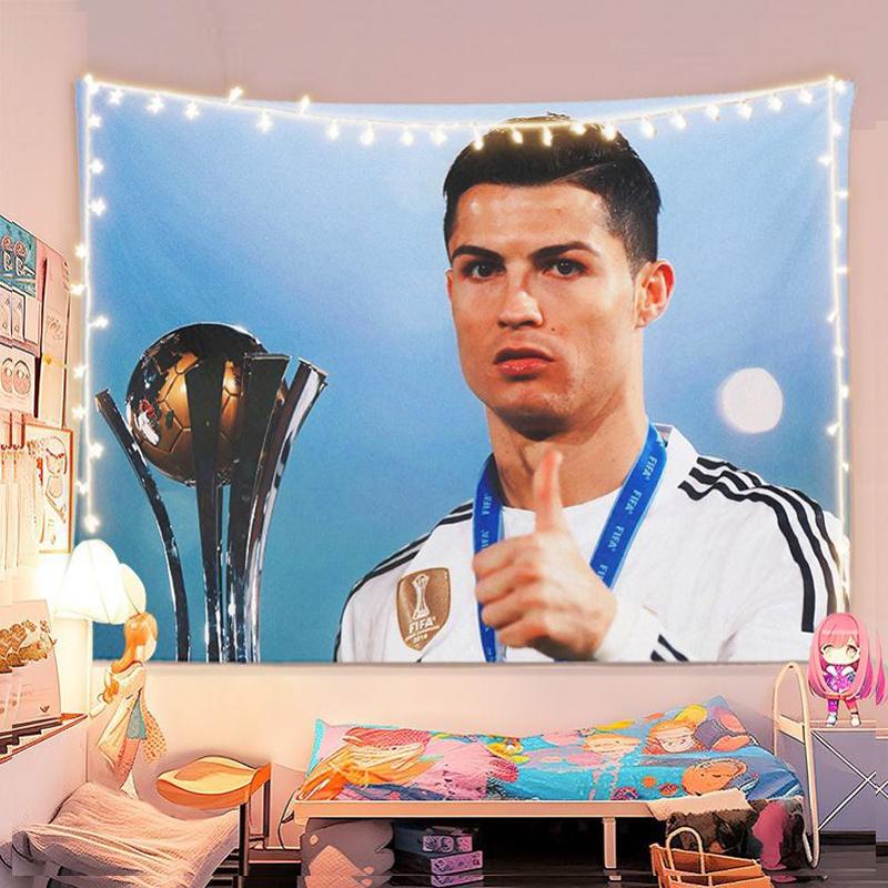 Cristiano Ronaldo Background Cloth Football Star Background Hanging Cloth Multiple Sizes Dormitory Wall Decoration Wall Tapestry