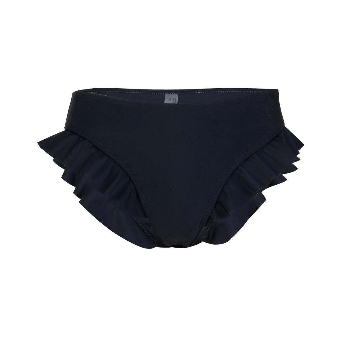 Женский треугольный купальник с оборками - Однотонный европейский и американский стиль Large чёрный