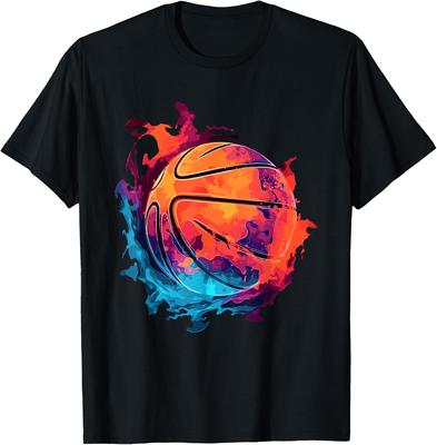 Colorful Abstract Basketball Flame T-shirt