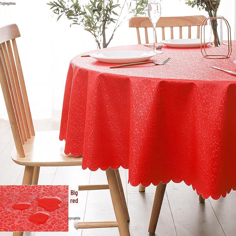XinJingZhou European Style Oil-Proof PVC Round Tablecloth