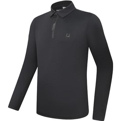 Fila 2023 Herbst Neue Mode Lässiges Gestricktes Langarm-Poloshirt Herren Oberteile Tiefschwarz A11M335203FBK