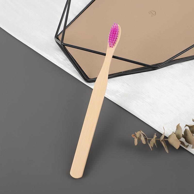 Ready Stock Fast Shipping Eco Natural Organic Biodegradable Square Handle Soft Bristles Custom Logo Bamboo Toothbrush