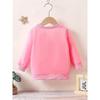 Cute cartoon print pattern, comfortable and simple spring and autumn versatile baby round neck hoodie for baby girls