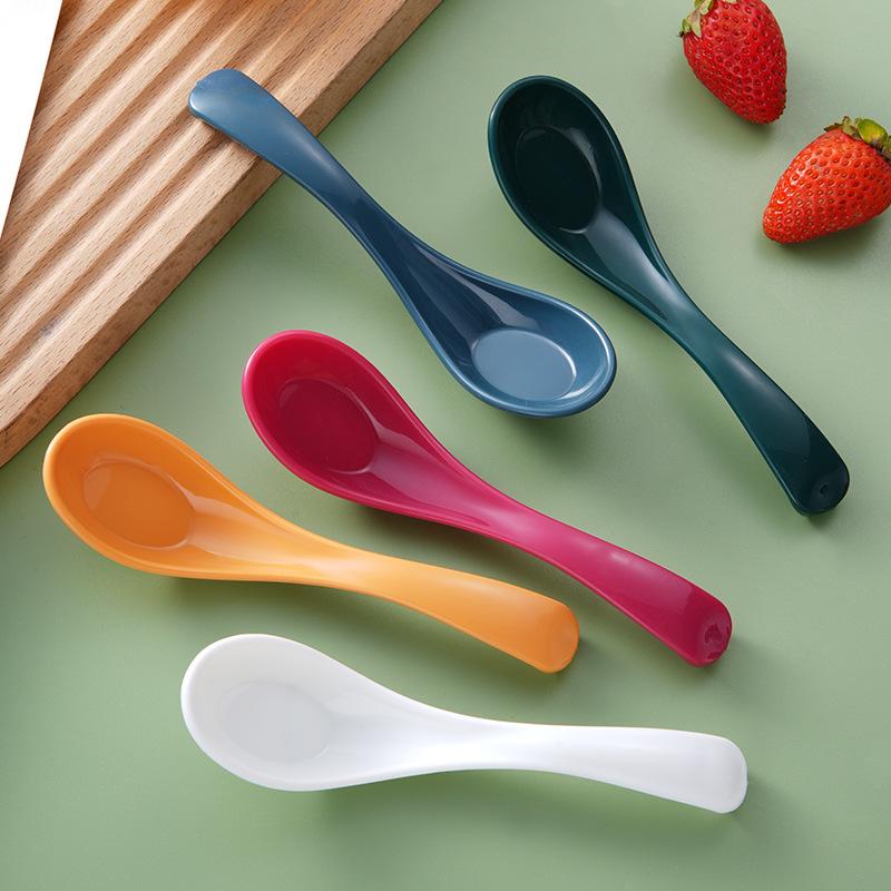 Plastic Soup Spoon Long Handled Imitation Porcelain Spoons Household Children's Spoon Household Kitchen Utensils