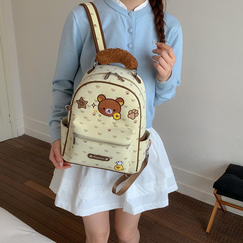 Schoolbag1011 new cute bear backpack large capacity out light backpack high value student class schoolbag female