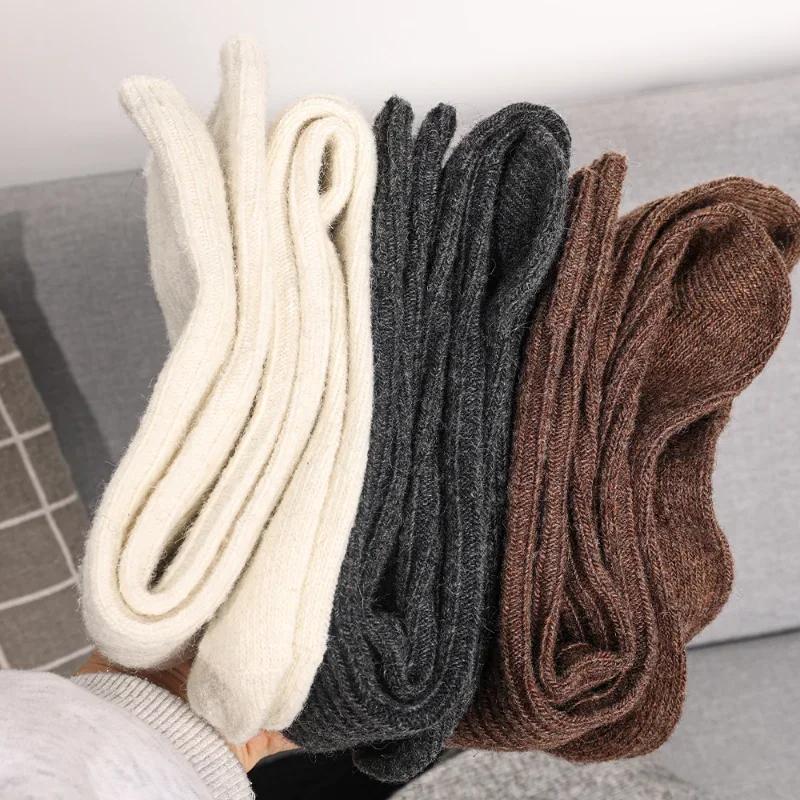 Skinny Casual Cotton Over Knee High Fluffy Female Long Knee Sock Women Long Socks Cashmere Women Boot Solid Wool Thigh Stocking