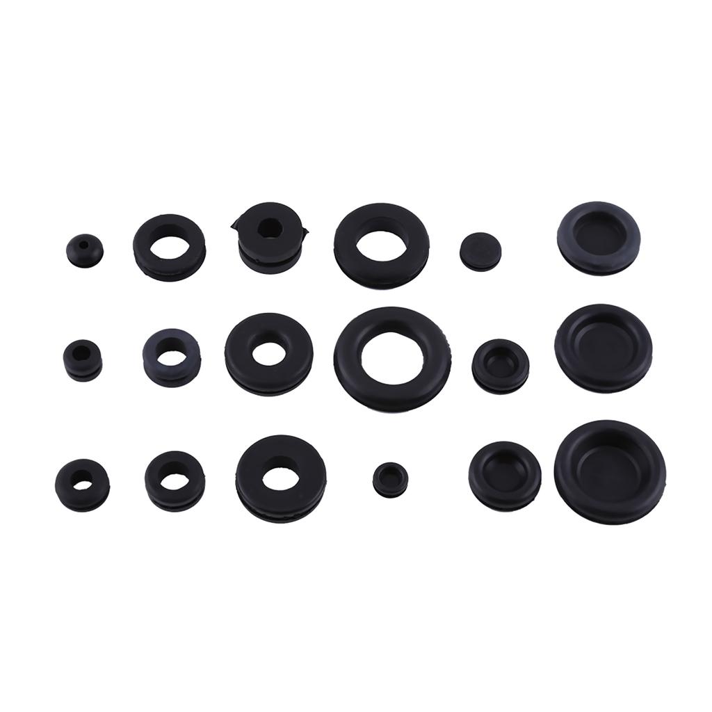 125pcs 18 Sizes Rubber Grommet Firewall Hole Plug Set Electrical Wire Gasket Assortment Kit