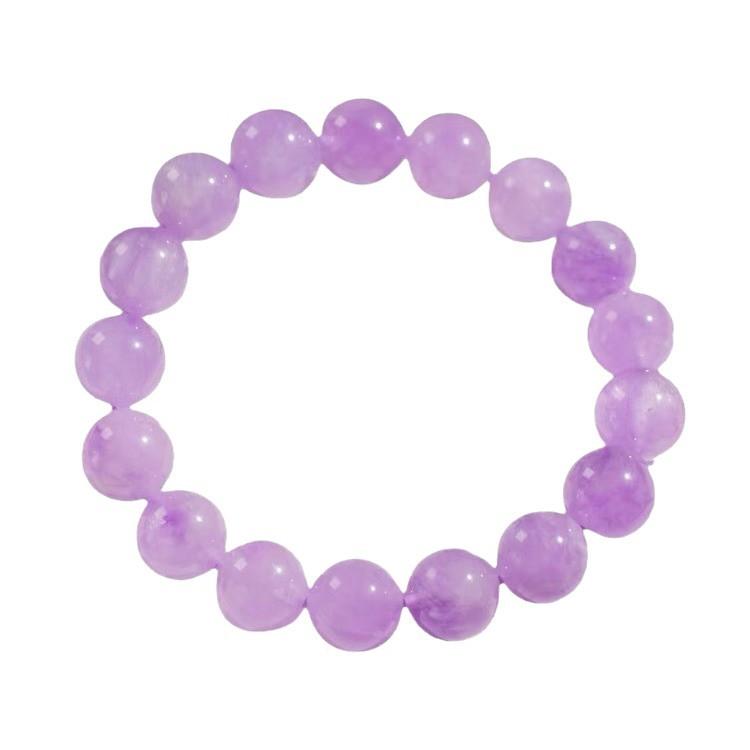Natural Icy Lavender Round Bead Bracelet Fresh and translucent light purple crystal bracelet