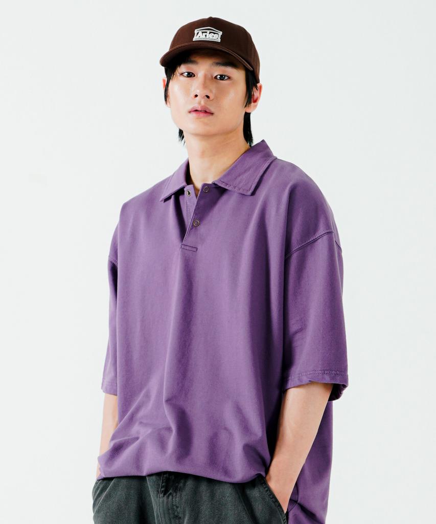 PUNCHLINE Shower Wash Collared Short Sleeve 5-Piece Set Pale Purple Wsst6220