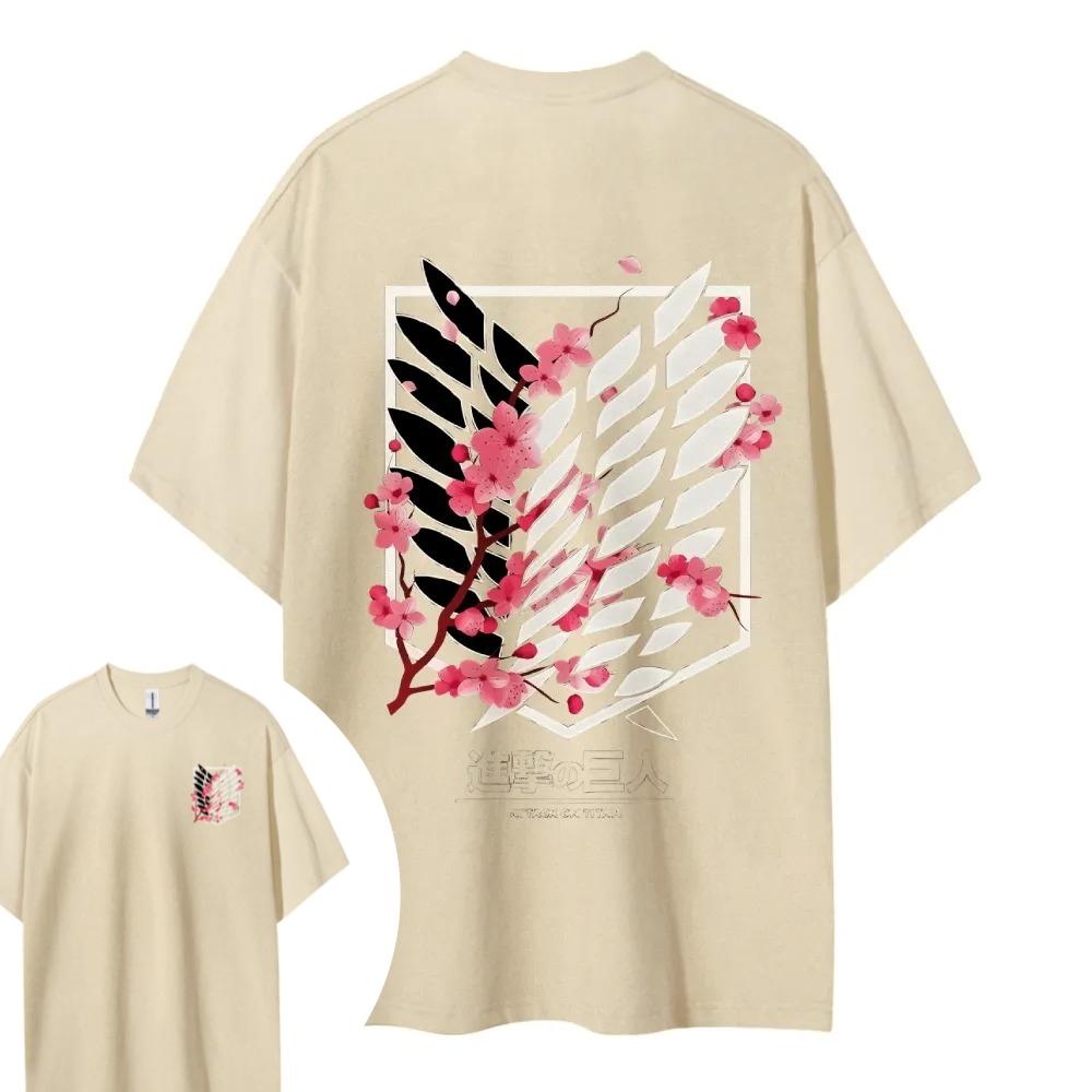 AOT Wings of Freedom Short Sleeve Mens and Womens Same Comfortable Short Sleeve Couple Clothing Casual Short Sleeve Popular