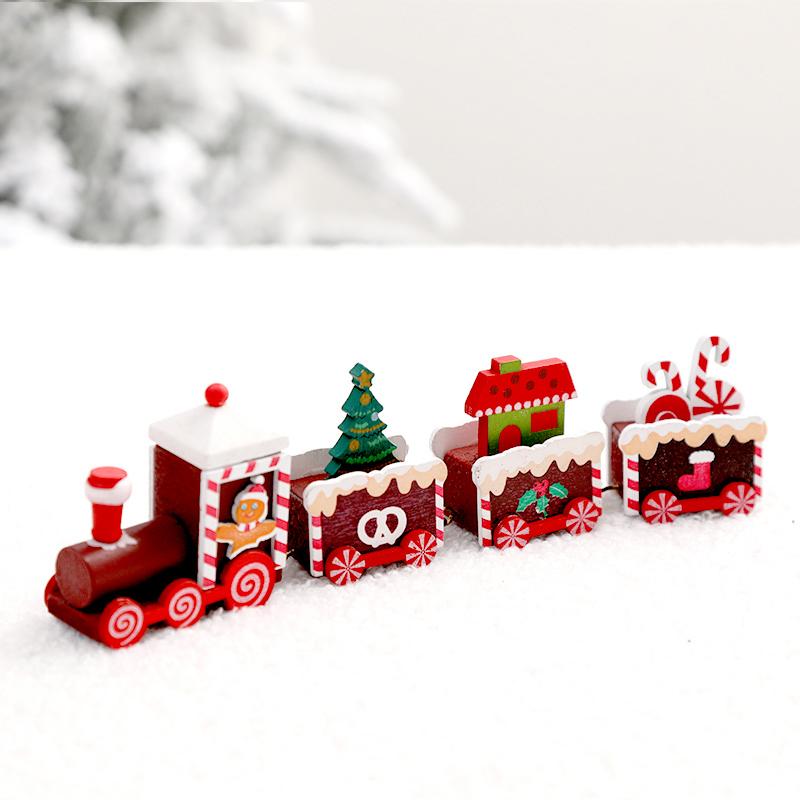 Wooden Christmas Train Ornaments Christmas Tree Decor Desktop Ornament Christmas Decorations Xmas New Year Navidad Kids Gifts