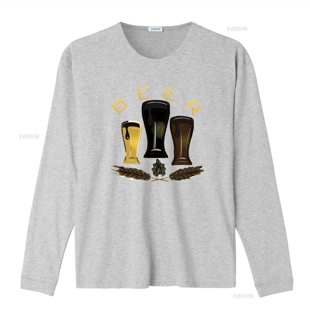 Herren BIER Rundhals T-Shirt Schwarz 3XL Vintage Gewaschen Designer Kleidung Unisex Leicht Stilvoll Mode homme Atmungsaktiv