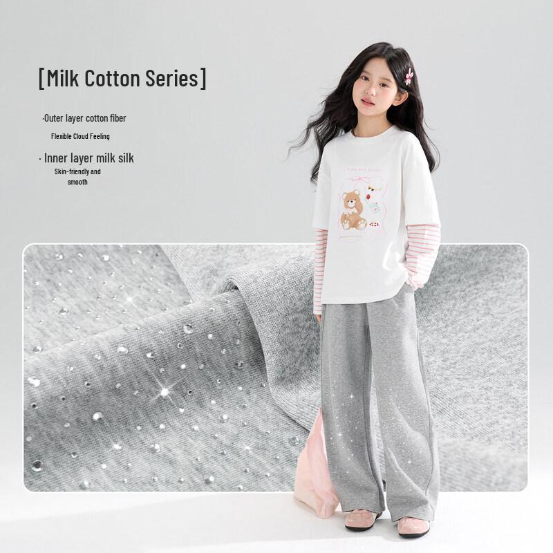 Girls' Starlight Rhinestone Milk Cotton Banana Pants